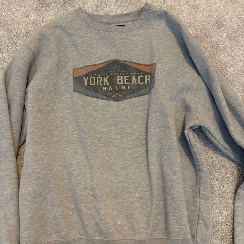Blue 84 Gray York Beach Crewneck Sweater